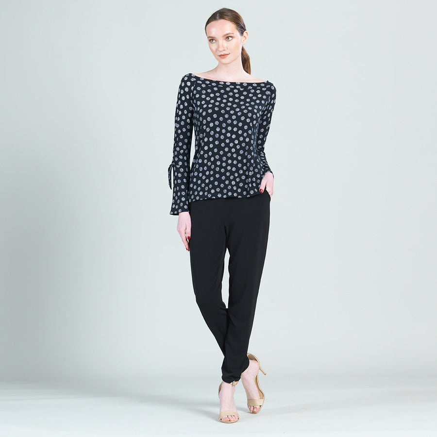 Off Shoulder Bell Sleeve Top - Polka Dot - Final Sale!
