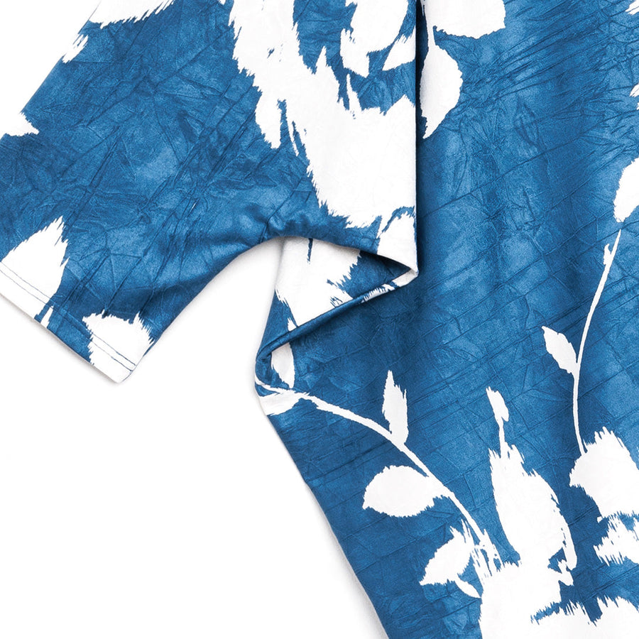 Crush Silk Knit - Half & Half Sleeve Top - Dreamy Floral-Blue - Final Sale!