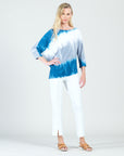 Ombre Print Half & Half Sleeve Top - Blue/White - Final Sale!