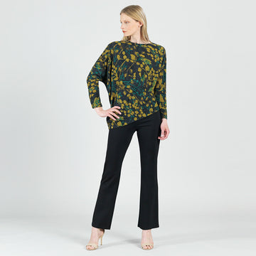 Cozy Texture - Half & Half Sleeve Sweater Top - Olive Leaf - Final Sale!