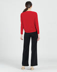 Boat Neck Side Ruched Top - Red - Final Sale