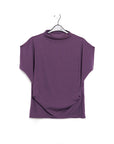 Modal Cotton - Funnel Neck Side Cinched Top - Plum