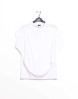 Modal Cotton - Funnel Neck Side Cinched Top - White