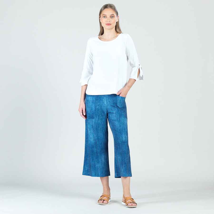 Peach Knit - Tie Cuff Top - White - Final Sale!