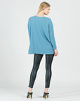 French Terry-Like Knit - Vented Sweater Tunic - Powder Blue - Final Sale!