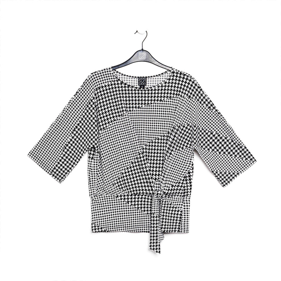 Side Tie Top - Houndstooth Grid - Final Sale!