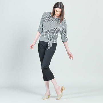 Side Tie Top - Houndstooth Grid - Final Sale!