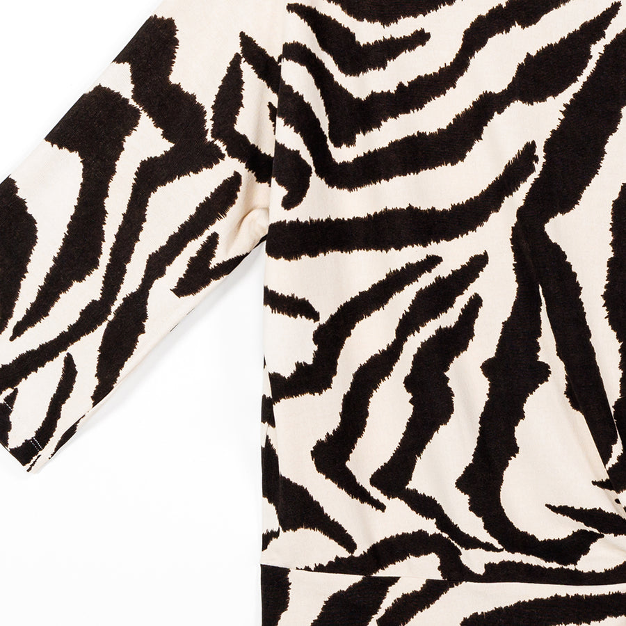 Cozy Knit - Side Tie Sweater Top - Zebra - Limited Sizes!