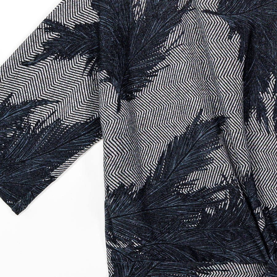 Lightweight Cozy - Side Tie Sweater Top - Feather Print - Final Sale!