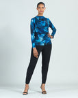 Ruched Drape Top - Sea Flora - Final Sale!