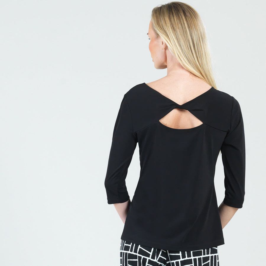 Reversible Twist Cut Out Top - Black