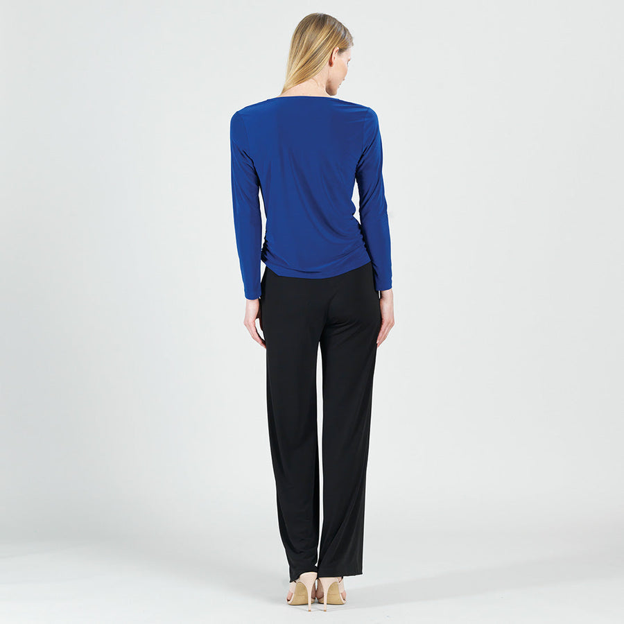 Cowl Neck Side Ruched Top - Cobalt - Final Sale!