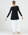 Signature Scoop Neck Tunic - Black