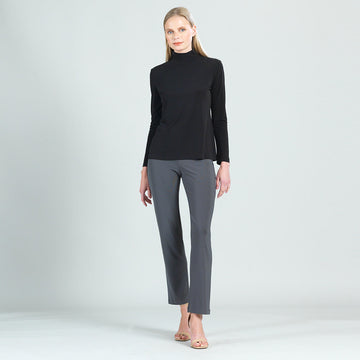 Mock Neck Long Sleeve Top - Black - Limited Sizes!