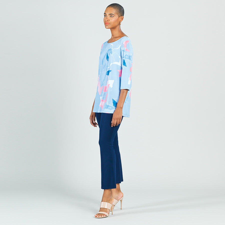 Floral Sketch Scoop Neck Tunic - Peri/Pink - Final Sale!