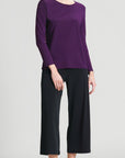 Basic Long Sleeve Scoop Top - Eggplant - Limited Sizes! - Clara Sunwoo