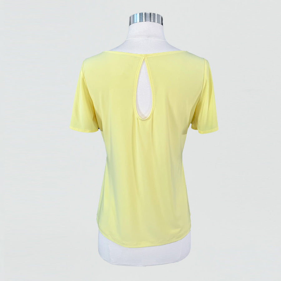 Back Keyhole Flounce Sleeve Top - Yellow - Final Sale!