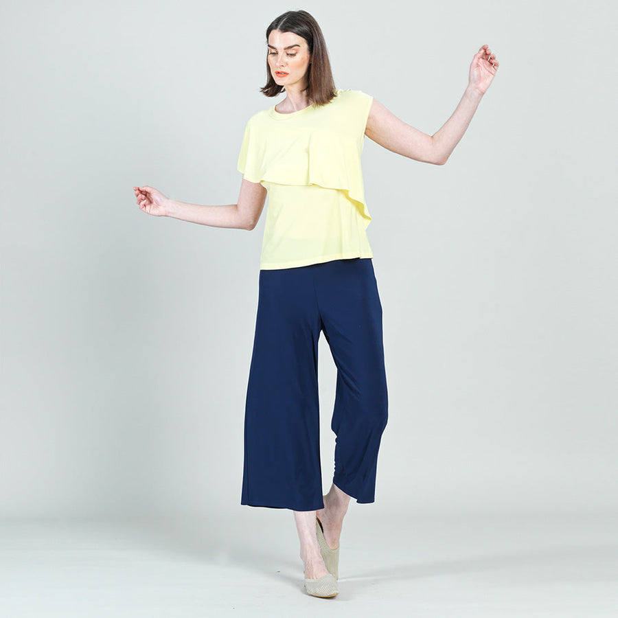 Ruffle Overlay Top - Yellow - Final Sale!