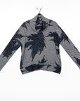 Lightweight Cozy - Cowl Turtleneck Sweater Top - Feather Print - Final Sale!