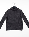 Waffle Knit - Funnel Neck Sweater Top - Smoke - Final Sale!
