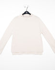 French Terry-Like Knit - Funnel Neck Sweater Top - Bone - Final Sale!