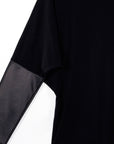 Dolman Sleeve Liquid Leather Cuff Top - Black