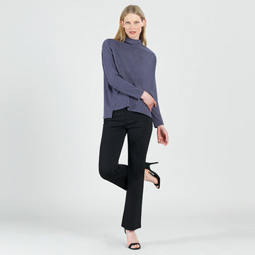 Peach Knit - Mock Neck Top - Charcoal - Final Sale!