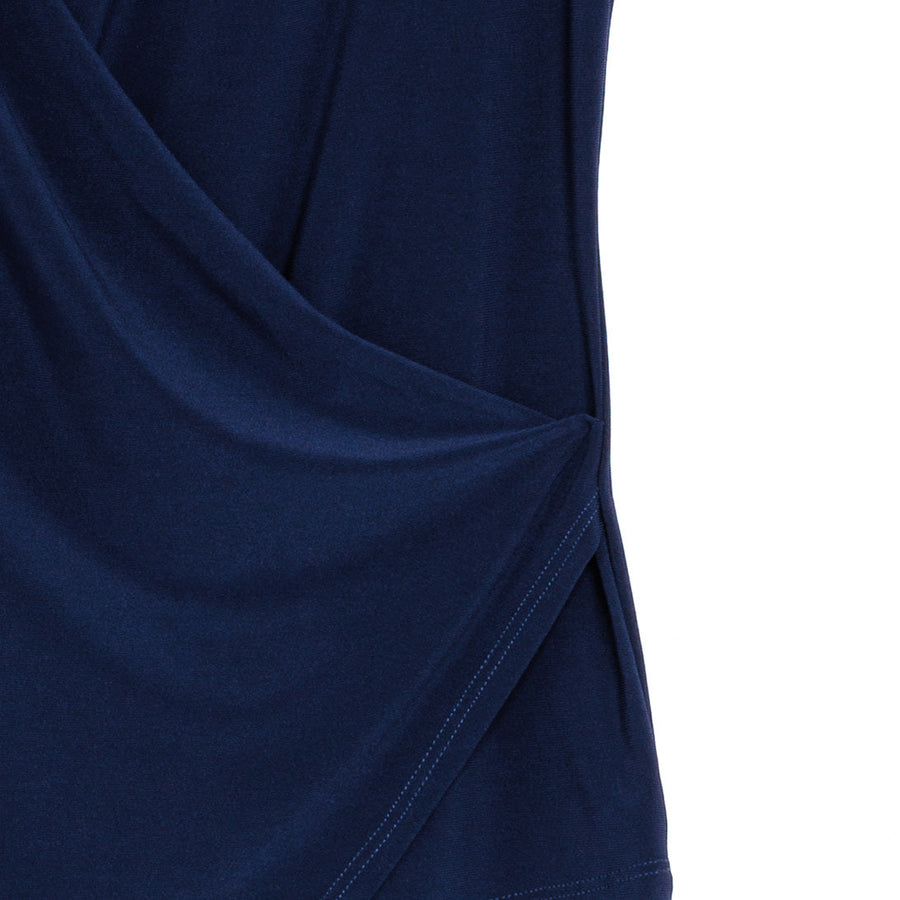 Crossover Faux Wrap Top - Navy