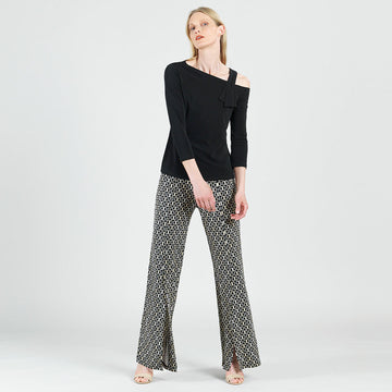 Drop Shoulder Ribbon Sleeve Top - Black - Final Sale!