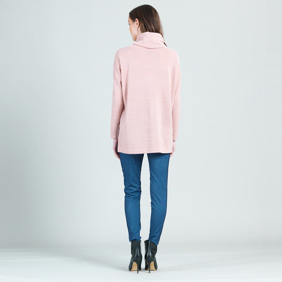 Waffle Knit - Hi-Low Sweater Top - Blush - Final Sale!