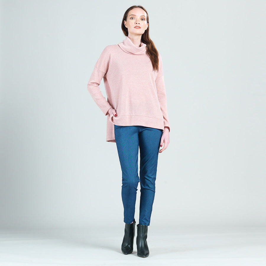 Waffle Knit - Hi-Low Sweater Top - Blush - Final Sale!