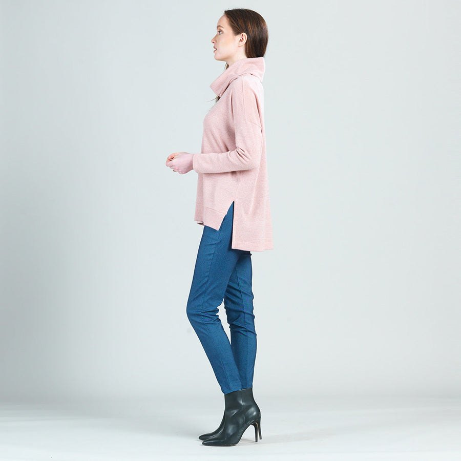 Waffle Knit - Hi-Low Sweater Top - Blush - Final Sale!