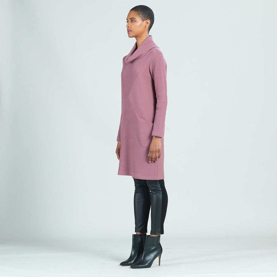 ァッション人気ブランドランキング Sweater Pocket Tunic - Knit Cotton Ribbed Dress Mauve - ニット/セーター
