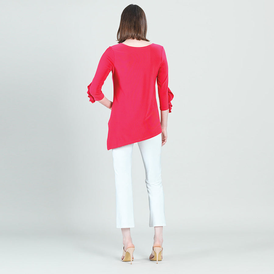 Flutter Cuff Angle Vent Tunic - Hot Pink - Limited Sizes!