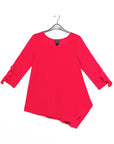 Flutter Cuff Angle Vent Tunic - Hot Pink - Limited Sizes!