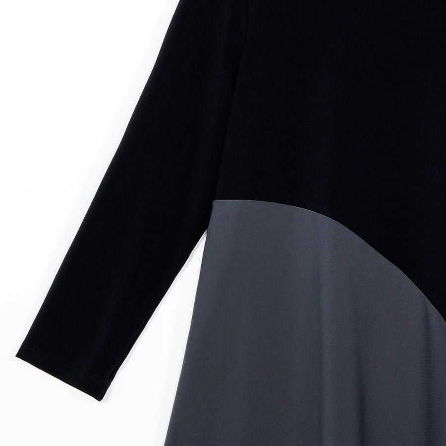 Color Block Angle Flow Tunic - Charcoal - Final Sale!