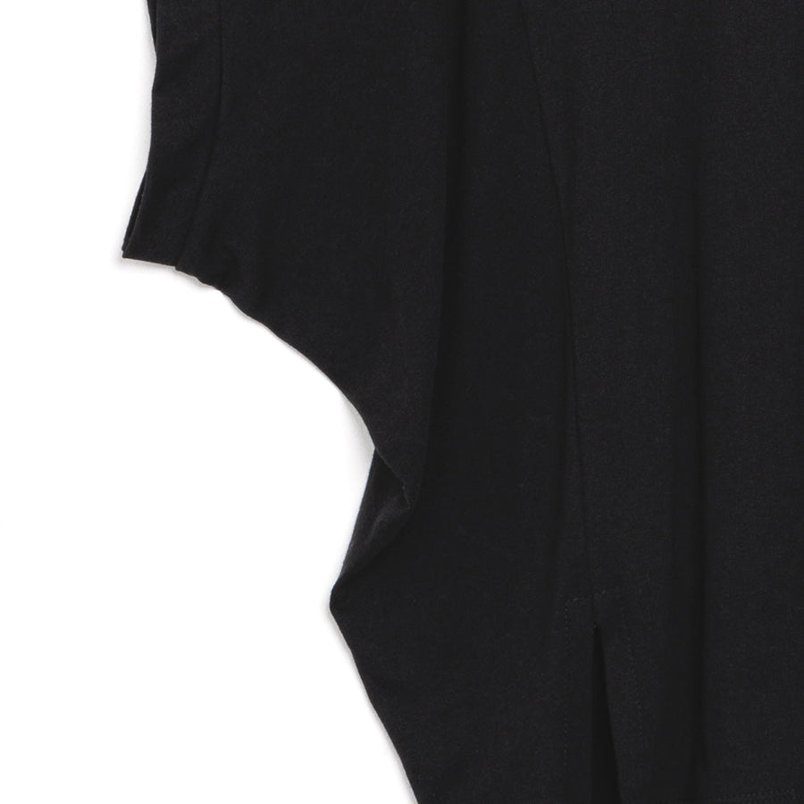 Modal Cotton - Dolman Cuff Hi-Low Tunic - Black