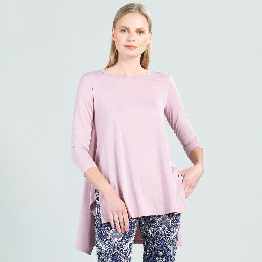 Peach Knit - Round Neck Envelope Hem Tunic - Blush - Final Sale!