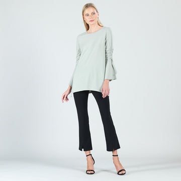 Peach Knit - Pull Tie Bell Sleeve Tunic - Sage - Final Sale!