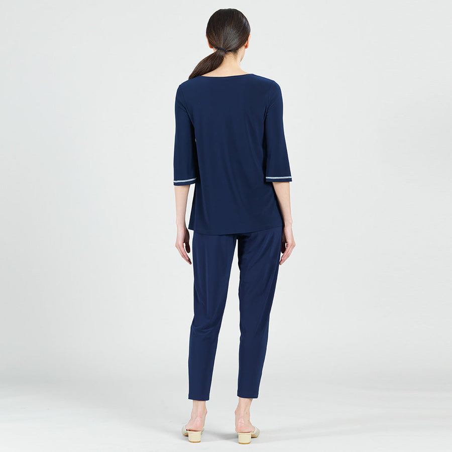 Stitch Line Angle Vent Tunic - Navy/White - Final Sale!