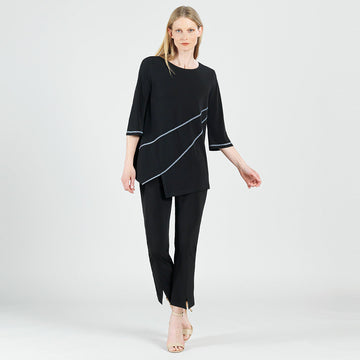 Stitch Line Angle Vent Tunic - Black/White - Final Sale!