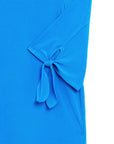 Tie Cuff Asymmetrical Vent Tunic - Brilliant Blue