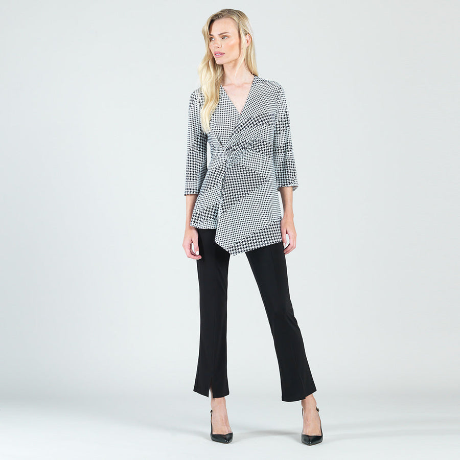 Side Gathered Drape Tunic - Houndstooth Grid - Final Sale!