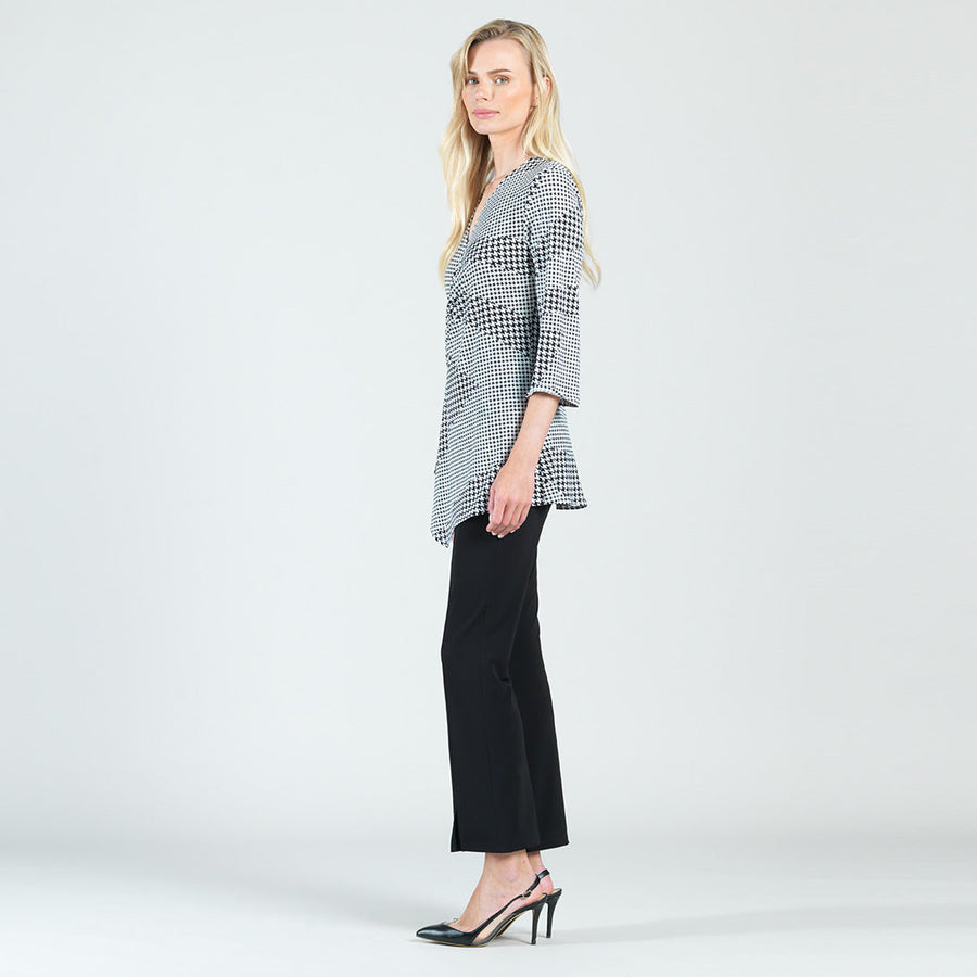 Side Gathered Drape Tunic - Houndstooth Grid - Final Sale!