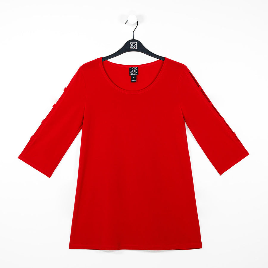 Ladder Sleeve Tunic - Red - Final Sale!